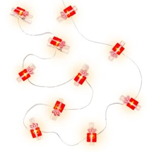 Stringa 10 LED con Clip Pacchetto Regalo per Appendere Foto IP20 con Timer