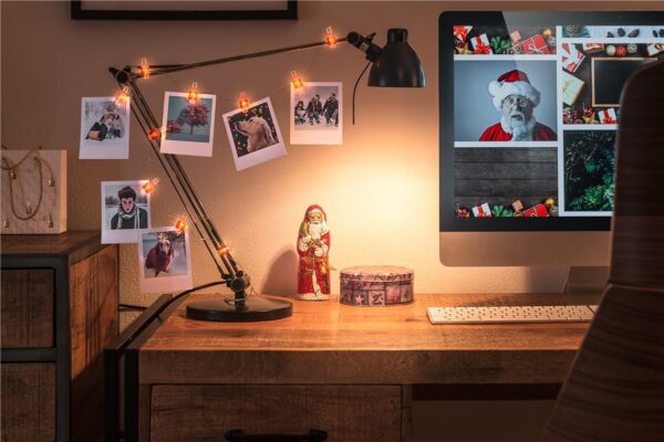Stringa 10 LED con Clip Pacchetto Regalo per Appendere Foto IP20 con Timer - immagine 4
