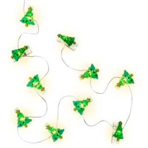 Stringa 10 LED con Clip Albero Natale per Appendere Foto IP20 con Timer