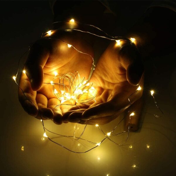 Confezione da 3pz Catena Luminosa per Bottiglie da 10 LED con Timer - immagine 7