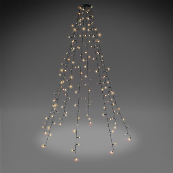 Catena Luminosa 200 Luci LED IP44 Bianco Caldo per Albero con Anello - immagine 3
