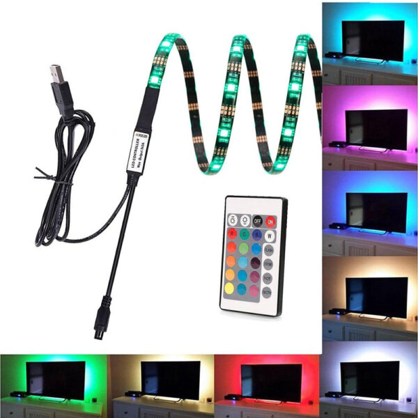 Striscia 30 LED RGB USB 2m per Retro-illuminazione TV - immagine 3