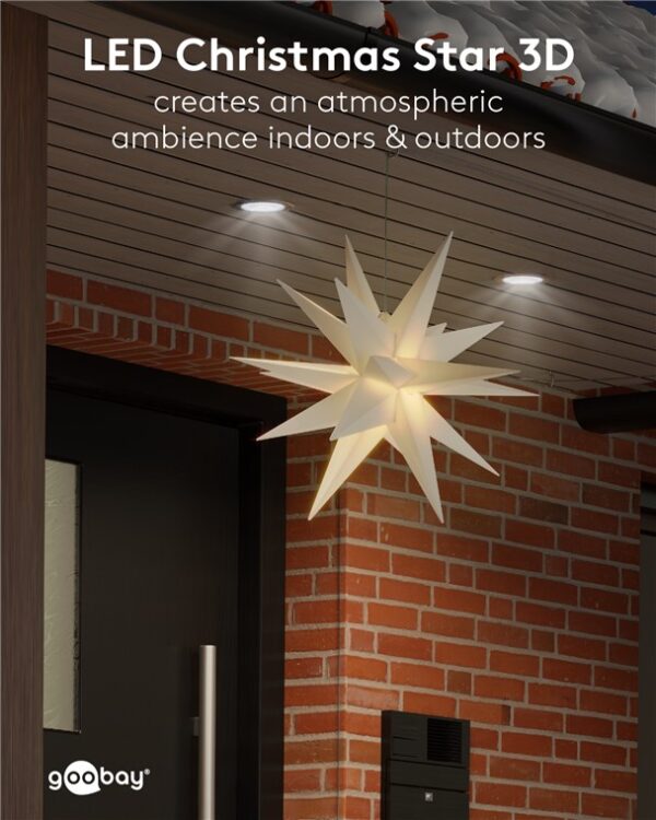 Stella di Natale LED 3D ø 56 cm Funzionamento a Batteria - immagine 5