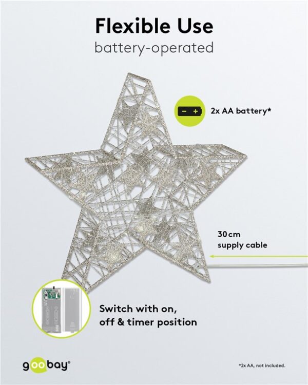 Lampada Decorativa a Forma di Stella Funzionamento a Batteria - immagine 5