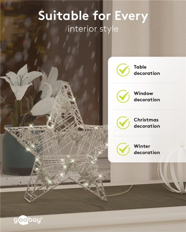 Lampada Decorativa a Forma di Stella Funzionamento a Batteria - immagine 6