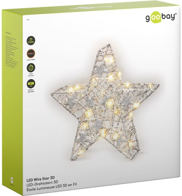 Lampada Decorativa a Forma di Stella Funzionamento a Batteria - immagine 2