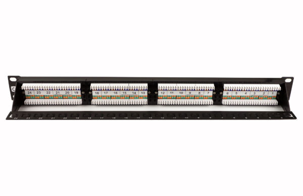 Pannello Patch UTP 24 Posti Cat.6 1U con barra gestione cavi removibile Nero - immagine 8