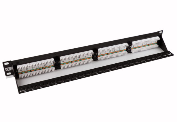Pannello Patch UTP 24 Posti Cat.6 1U con barra gestione cavi removibile Nero - immagine 7