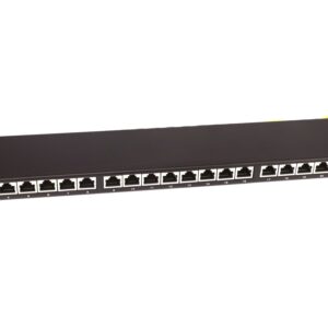 Pannello Patch STP 24 Posti RJ45 19'' 0.5U Cat.6 Nero