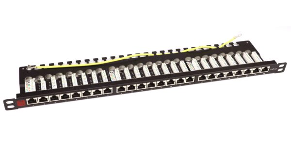 Pannello Patch STP 24 Posti RJ45 19'' 0.5U Cat.6 Nero - immagine 3