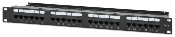 Pannello Patch UTP 24 Posti RJ45 Cat.6 con Barra Gestione Cavi - immagine 6