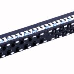 Pannello Patch UTP 24 Posti RJ45 Cat.6A Uscita Inclinata 1U Nero