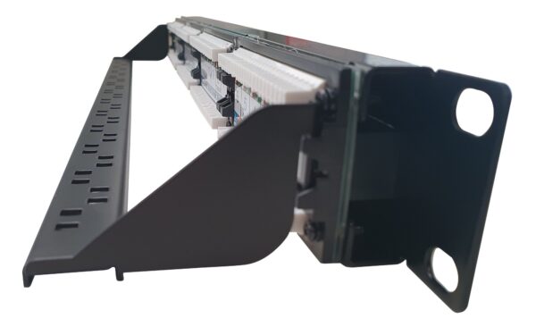Pannello Patch UTP 24 Posti RJ45 Cat.6 con barra gestione cavi - immagine 3