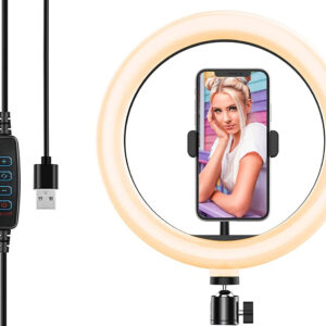 Luce LED Anello 20cm per 1/4'' Regolazione Luminosità Stand Smartphone