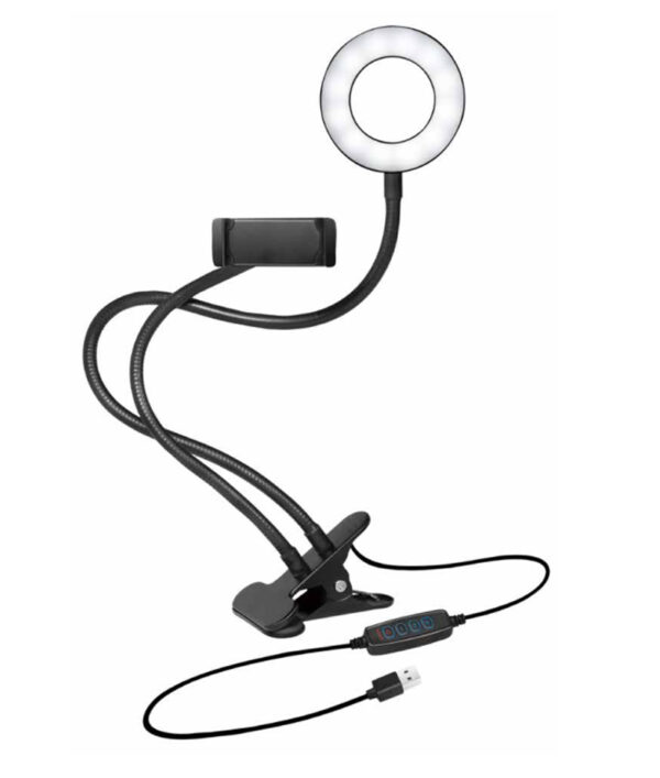 Luce LED Anello Portatile Regolazione Luminosità e Stand Smartphone - immagine 8