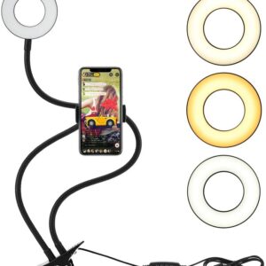 Luce LED Anello Portatile Regolazione Luminosità e Stand Smartphone
