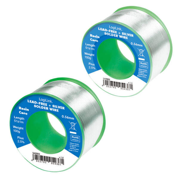 Stagno in Rotolo per Saldatura Senza Piombo Argento 0,3% Rame 0,7% ø 0,56 mm 100g - immagine 4
