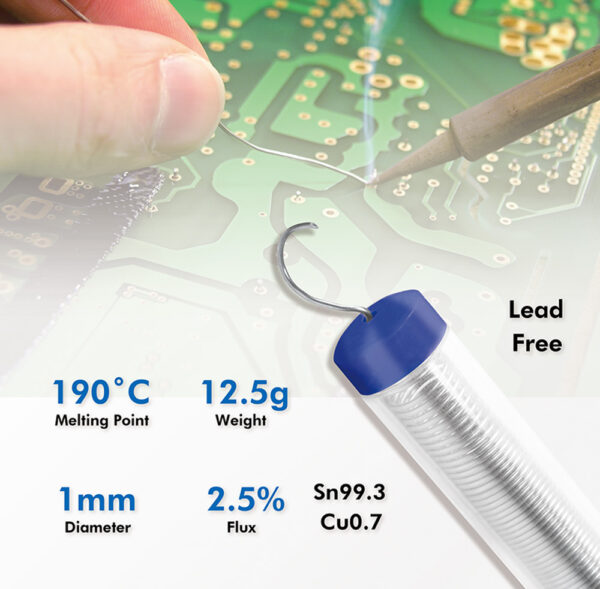 Stagno in Dispenser ø 1 mm Senza Piombo Rame 0,7% 12,5g - immagine 4