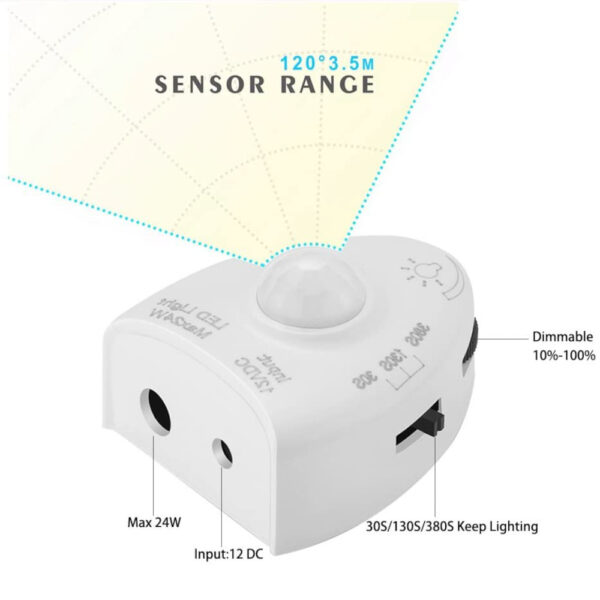 Striscia LED Sensore di Movimento e Alimentatore per il Letto 1,2m - immagine 4