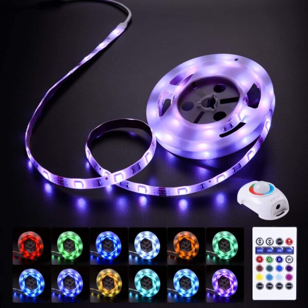 Striscia LED RGB Multicolore con Sensore di Movimento Telecomando 1,5m - immagine 8