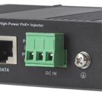 Iniettore Industriale per Guida DIN Gigabit High-Power PoE+ 30W
