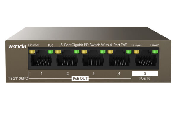 Switch PoE 5 porte Gigabit PD, TEG1105PD - immagine 2