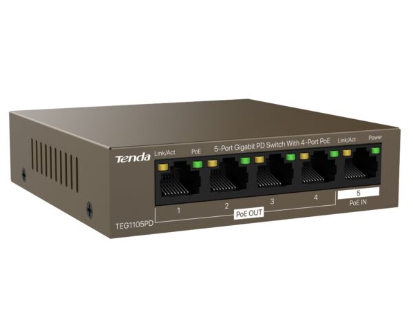 Switch PoE 5 porte Gigabit PD, TEG1105PD - immagine 3