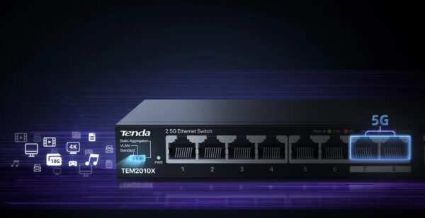 Switch con 8 porte 2.5G Ethernet e 2 porte SFP+ da 10G, TEM2010X - immagine 5