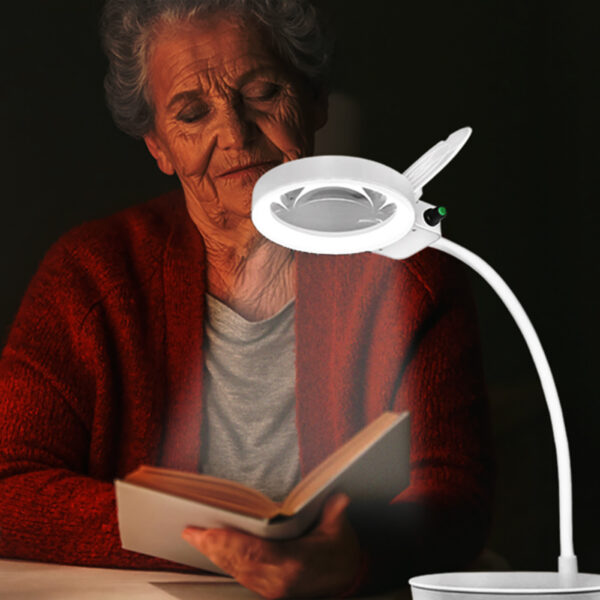 Lampada LED da Tavolo con Lente d'ingrandimento a 8 e 36 Diottrie Dimmerabile - immagine 5