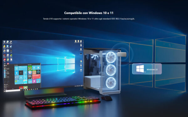 Adattatore USB Dual Band AX1800 Wi-Fi 6, U18 - immagine 7
