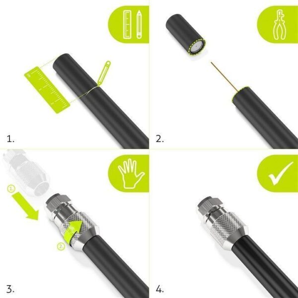 Confezione 10 Adattatori F per Cavi Diametro 7,2/7,4mm - immagine 4