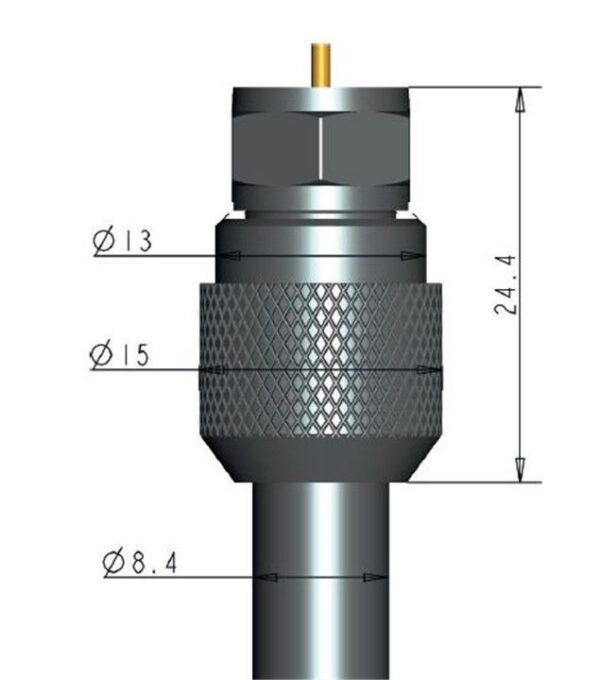 Confezione 10 Adattatori F per Cavi Diametro 8,2/8,4mm - immagine 6