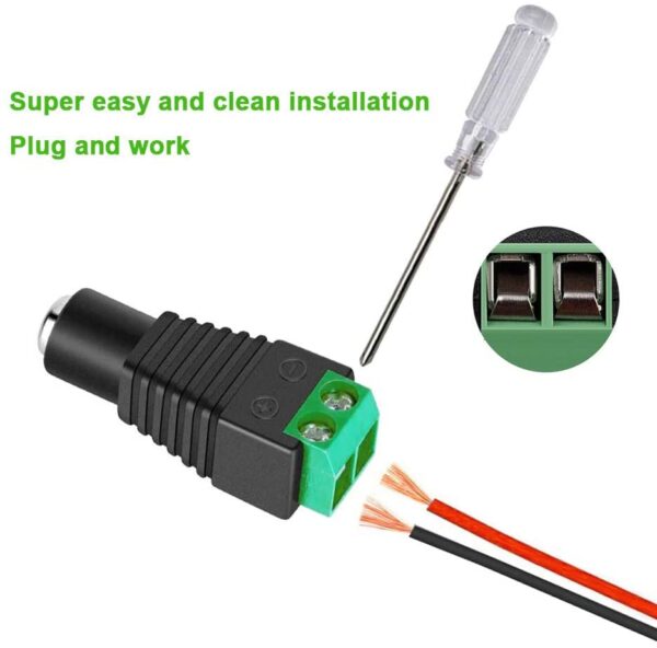 Adattatore Alimentazione Plug DC 2.5x5.5mm Femmina Terminal Block 2 pin - immagine 3