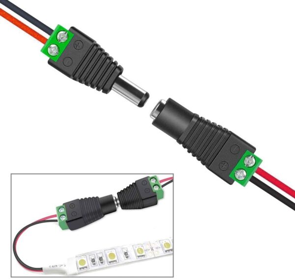Adattatore Alimentazione Plug DC 5.5x2.1mm Maschio Terminal Block 2 pin - immagine 3