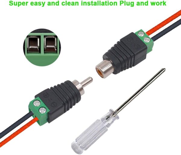Adattatore Connettore Terminal Block 2-pin a RCA femmina - immagine 2