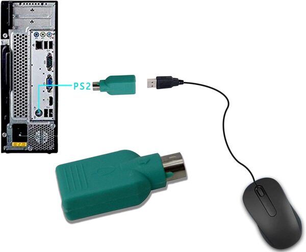 Adattatore Convertitore PS2 Maschio USB A Femmina per Tastiera e Mouse - immagine 4