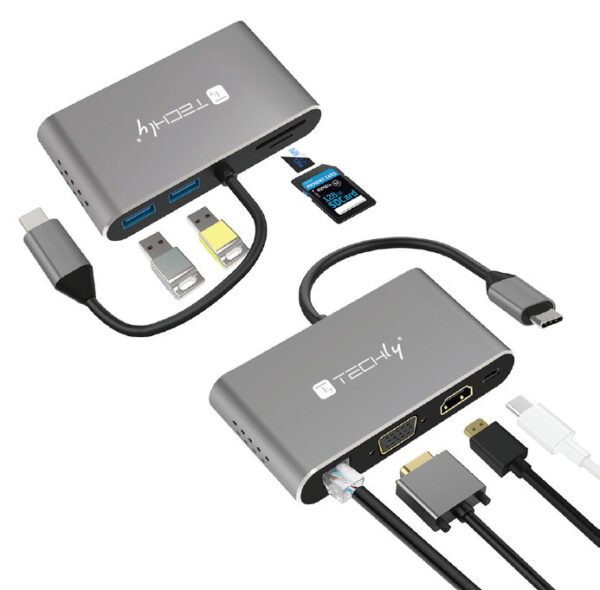 Docking Station USB-C™ SuperSpeed Multiporta USB HDMI VGA RJ45 MicroSD - immagine 4