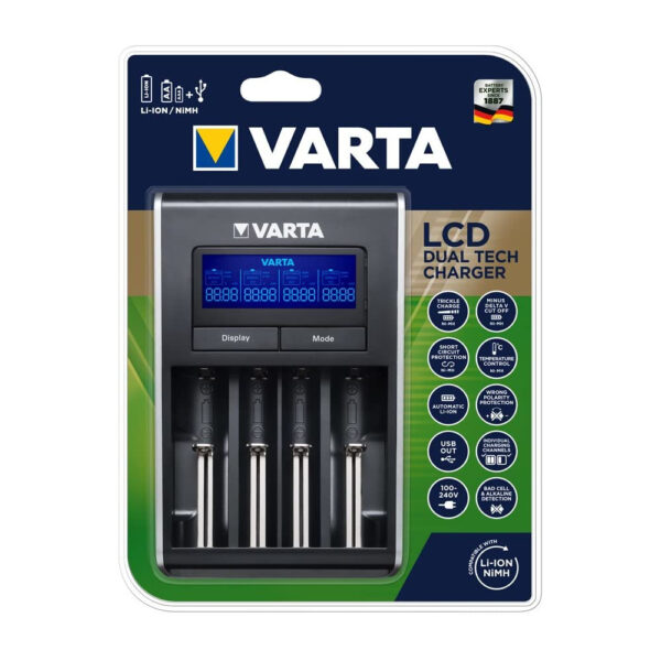 Caricabatterie LCD Dual Tech Charger Ni-MH Li-ioni e dispositivi USB - immagine 2