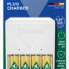 Caricabatterie Compatto a Spina Pocket Charger per 4 pile AA/AAA