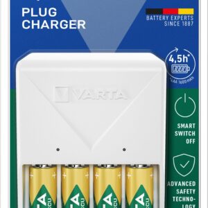 Caricabatterie Compatto a Spina Pocket Charger per 4 pile AA/AAA