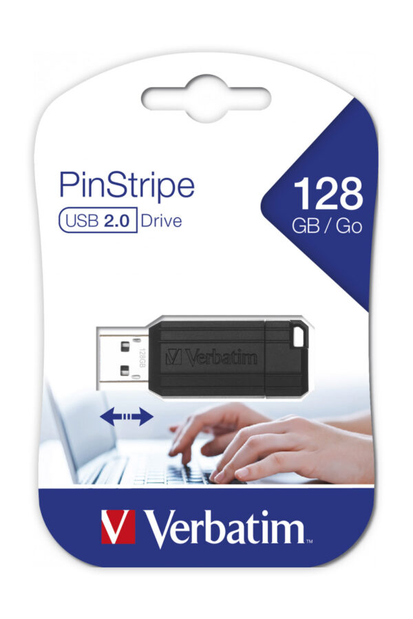 Memoria USB 2.0 PinStripe da 128Gb Colore Nero - immagine 2