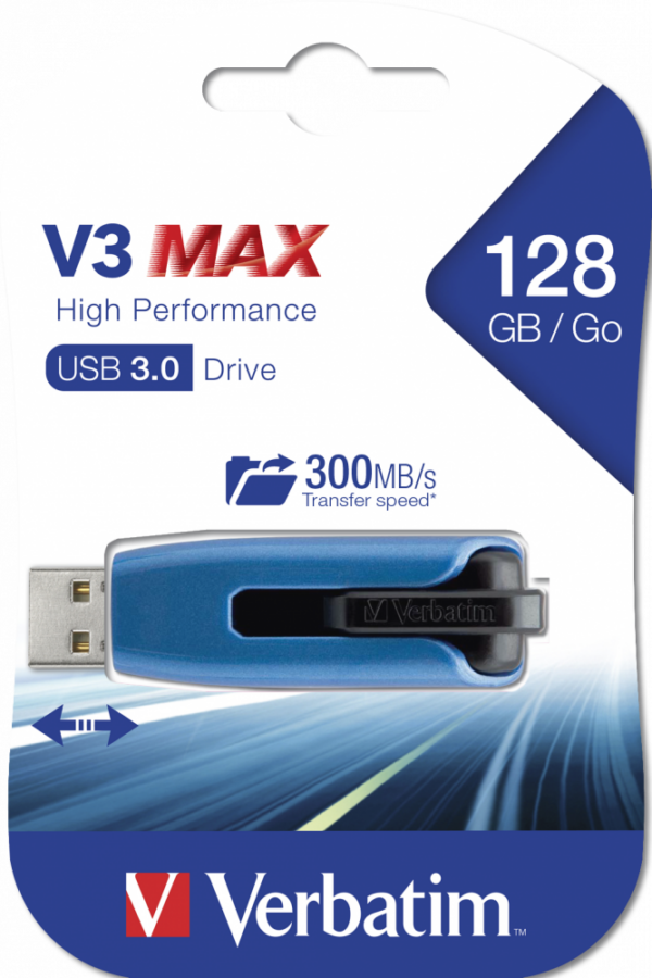 Memoria USB 3.0 Verbatim Retrattile 128GB Blu - immagine 2