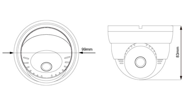 Telecamera CCTV Dome Quadbrid 5MP IR, DGC5005AT - immagine 2