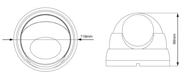 Telecamera CCTV Dome IR Quadbrid 5MP da Soffitto Obiettivo Motorizzato, DGC5446SE - immagine 2