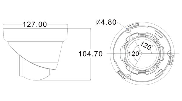 Telecamera IP Dome H.265 da 5MP Rilevamento Basato su AI, DGM5206SVAT - immagine 2
