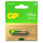 Confezione 4 Batterie GP Ultra Alcaline Ministilo AAA 24AU/LR03