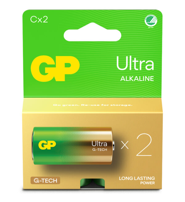 Confezione 2 Batterie GP Ultra Alcalina Mezza Torcia C 14AU/LR14