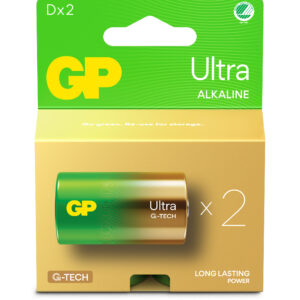 Confezione 2 Batterie GP Ultra Alcalina Torcia D 13AU/LR20