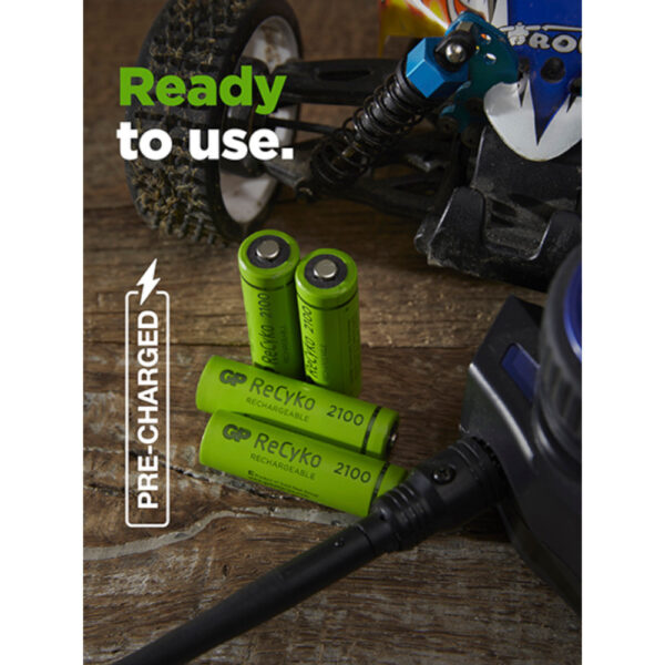 Blister 4 Batterie Ricaricabili AA Stilo 2100mAh GP ReCyko - immagine 6