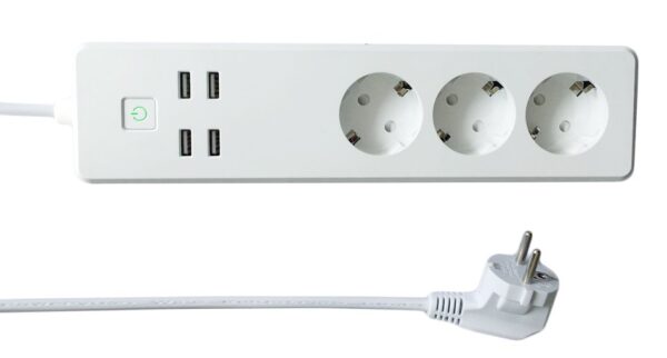 Multipresa Intelligente 3 Prese Schuko 4 USB Controllo Vocale, R4028 - immagine 3
